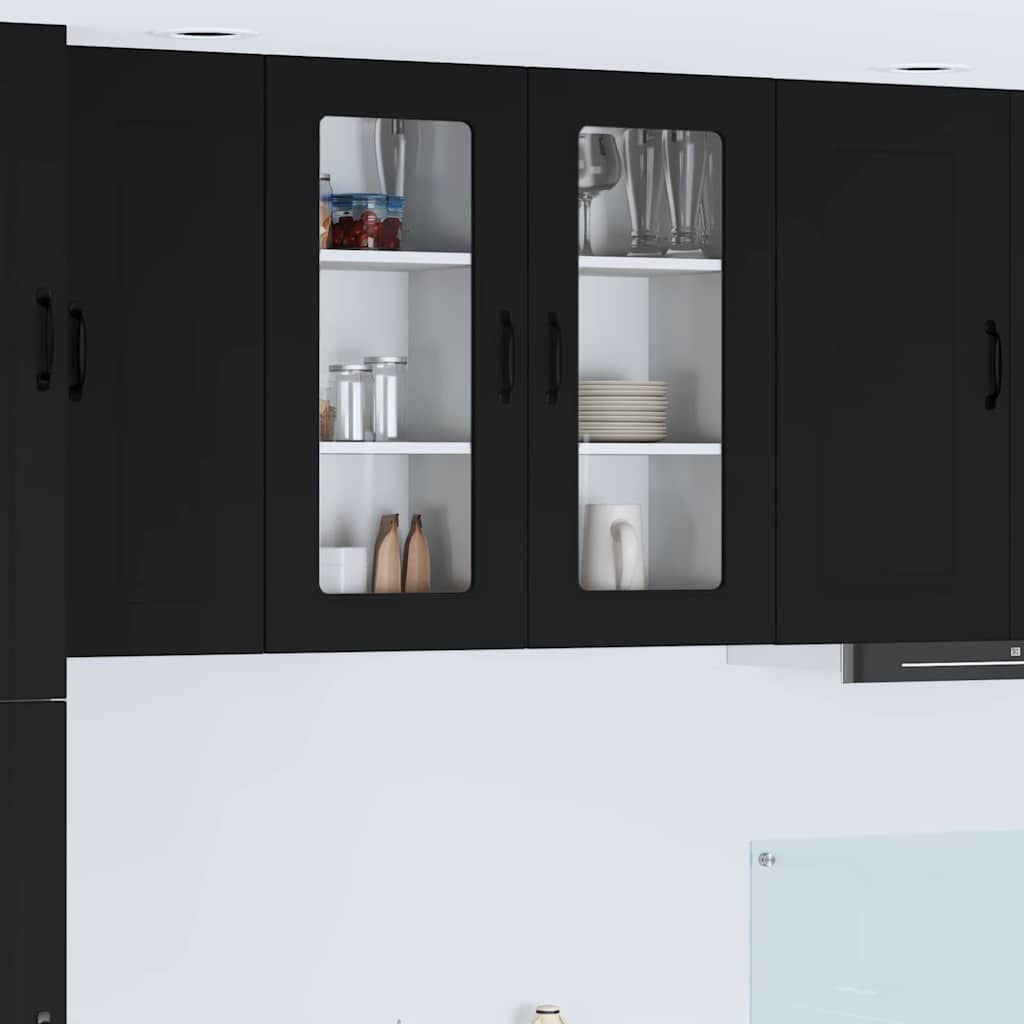 Küchenhängeschrank Schwarz 40 x 31 x 80 cm Holzwerkstoff